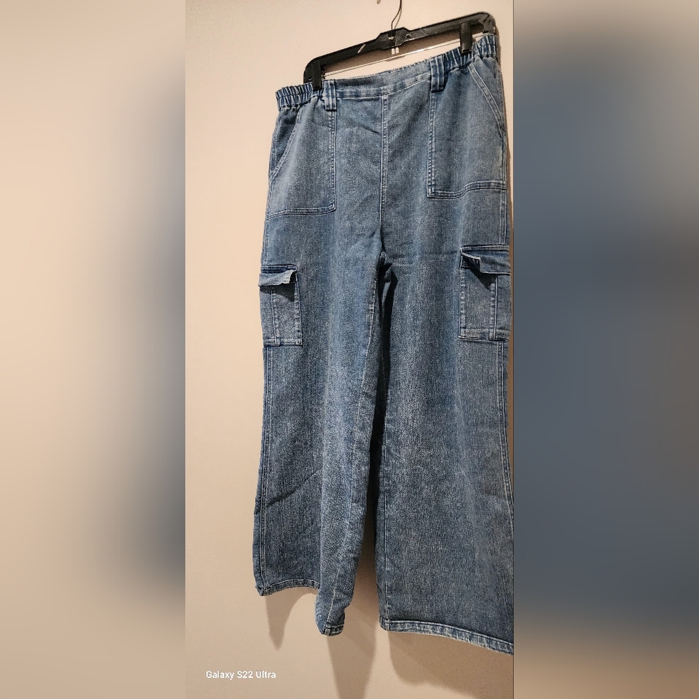 Lush Blue Wide Leg Denins